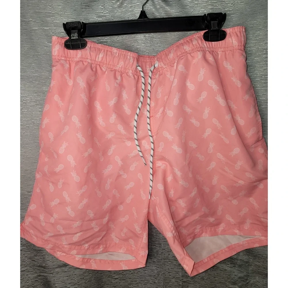 MaaMgic Shorts Board Swim Trunks Bathing Suit Pink Pineapple Medium Liner SKU62